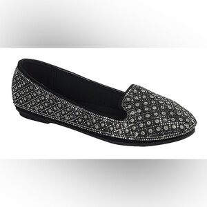 Forever Link Girls Rhinestone Loafers (Kids Size 6.5)